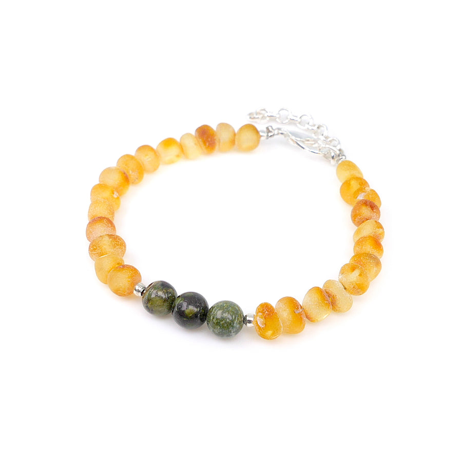 ARIES – BALTIC AMBER BRACELET / ANKLET WITH HELIOTROPE