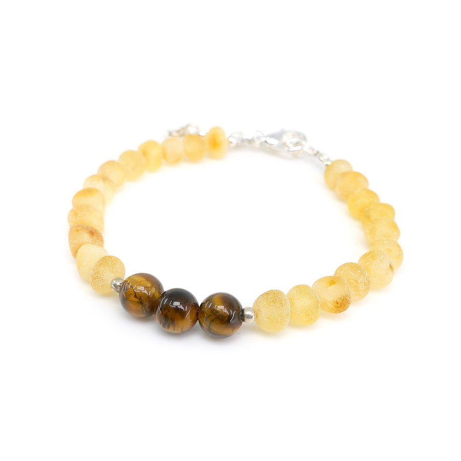 TAURUS – BALTIC AMBER BRACELET / ANKLET WITH TIGER'S EYE