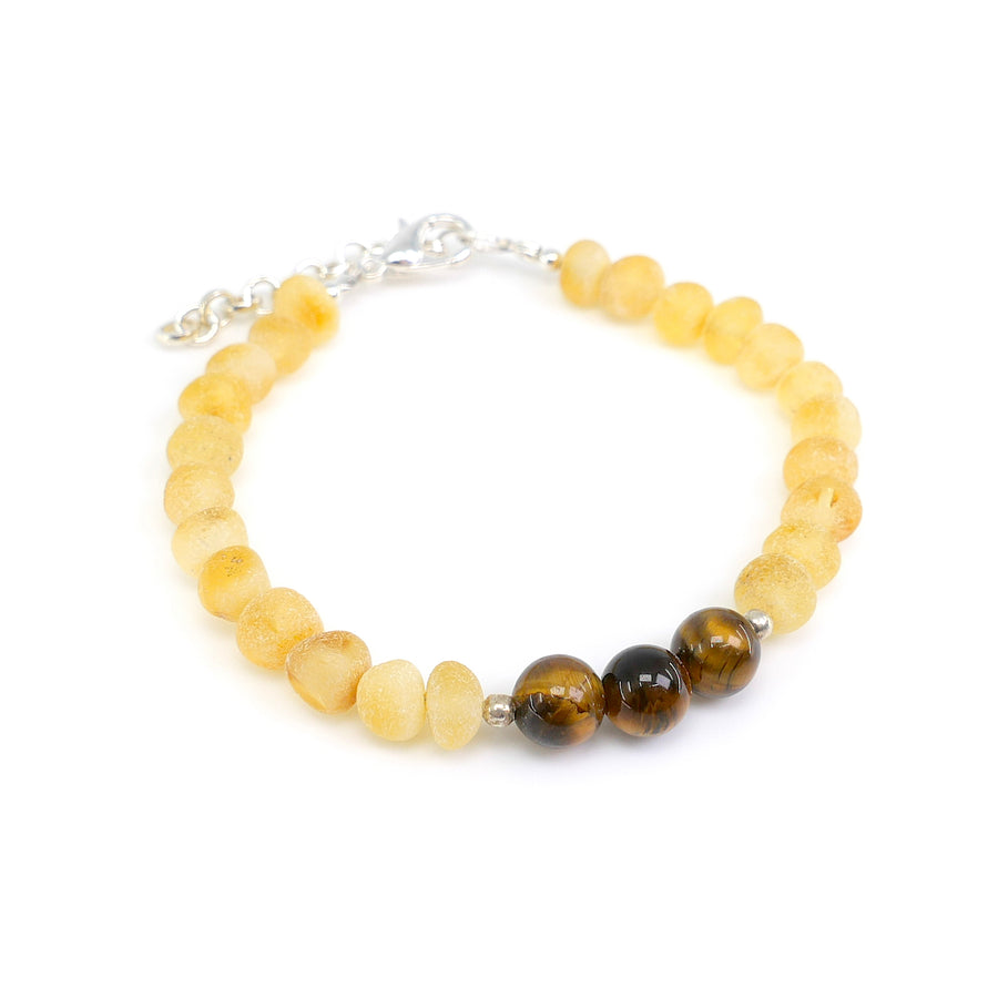 TAURUS – BALTIC AMBER BRACELET / ANKLET WITH TIGER'S EYE