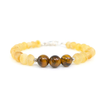 TAURUS – BALTIC AMBER BRACELET / ANKLET WITH TIGER'S EYE