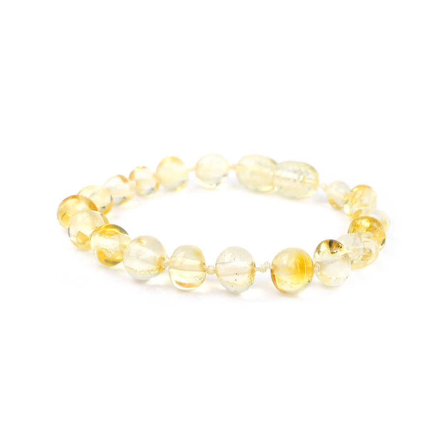 POLISHED LEMON BALTIC AMBER TEETHING BRACELET / ANKLET