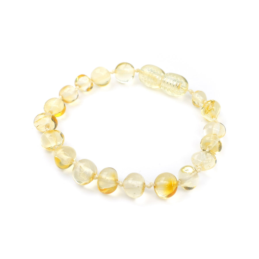 POLISHED LEMON BALTIC AMBER TEETHING BRACELET / ANKLET