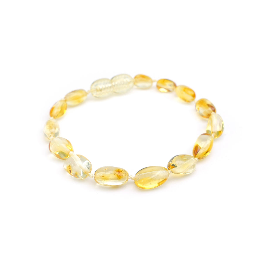 POLISHED LEMON BALTIC AMBER TEETHING BRACELET / ANKLET