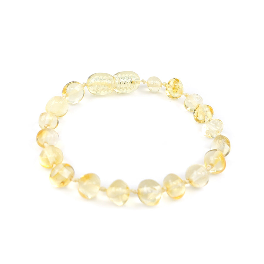 POLISHED LEMON BALTIC AMBER TEETHING BRACELET / ANKLET