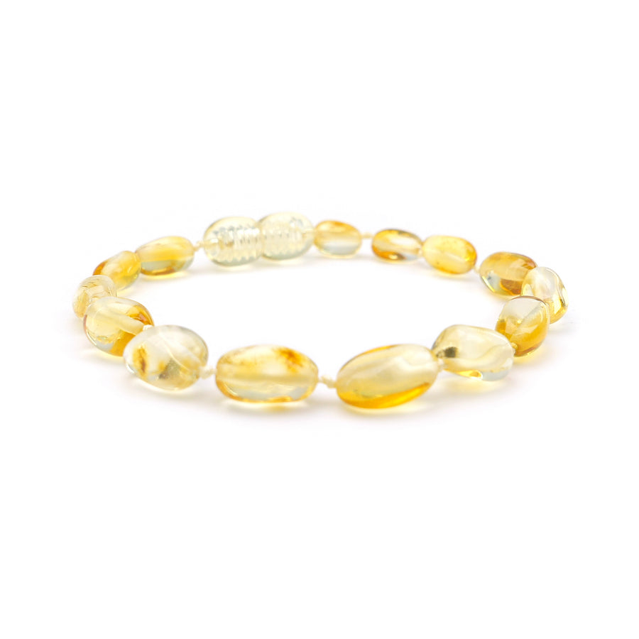 POLISHED LEMON BALTIC AMBER TEETHING BRACELET / ANKLET