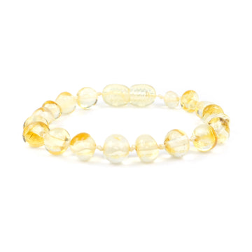 POLISHED LEMON BALTIC AMBER TEETHING BRACELET / ANKLET