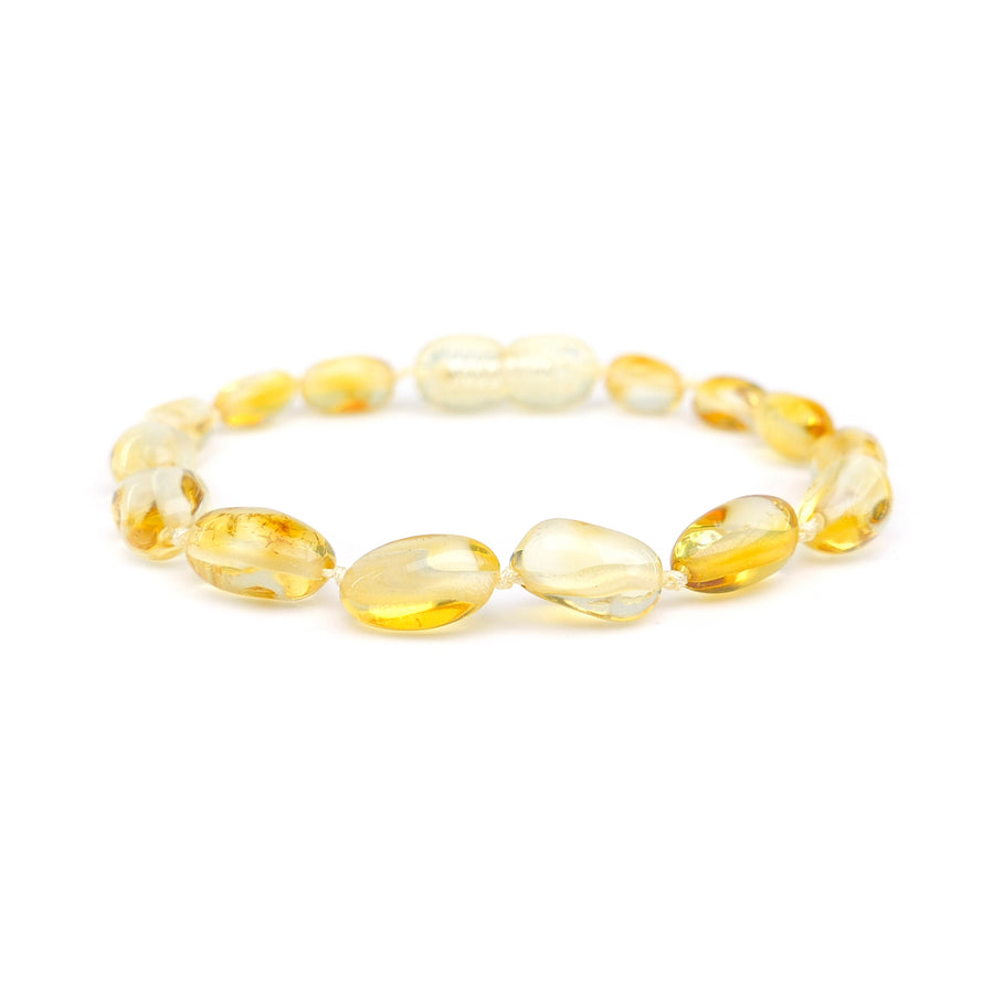 POLISHED LEMON BALTIC AMBER TEETHING BRACELET / ANKLET