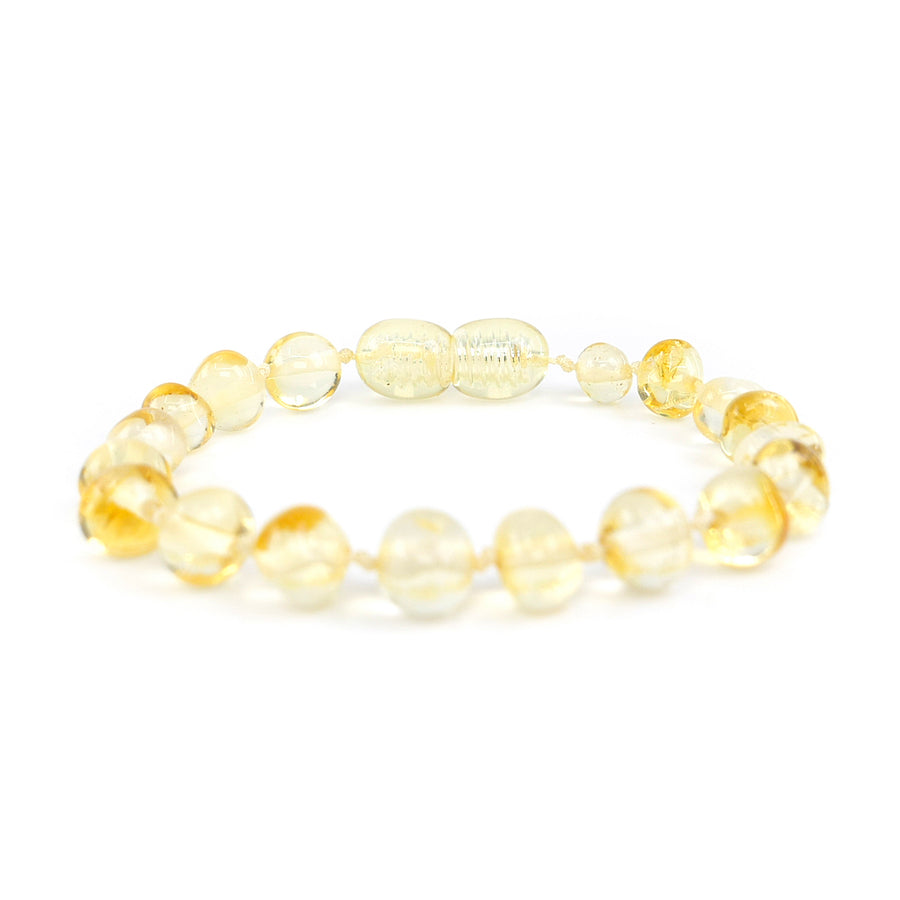 POLISHED LEMON BALTIC AMBER TEETHING BRACELET / ANKLET