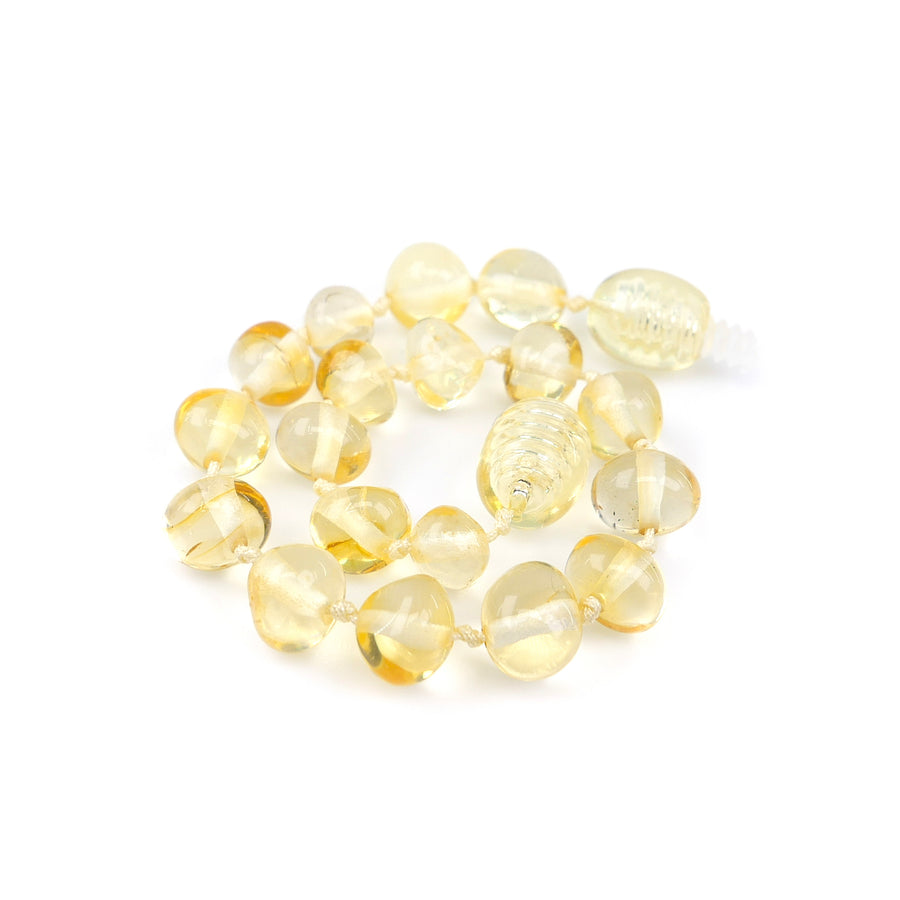 POLISHED LEMON BALTIC AMBER TEETHING BRACELET / ANKLET