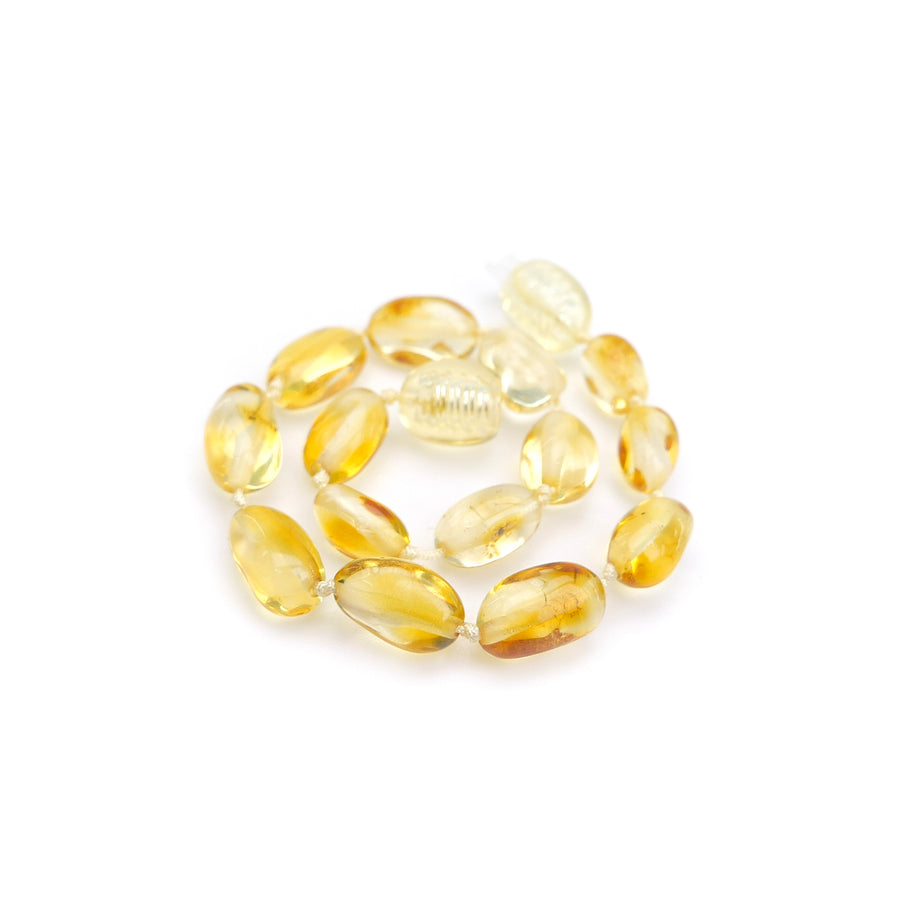 POLISHED LEMON BALTIC AMBER TEETHING BRACELET / ANKLET