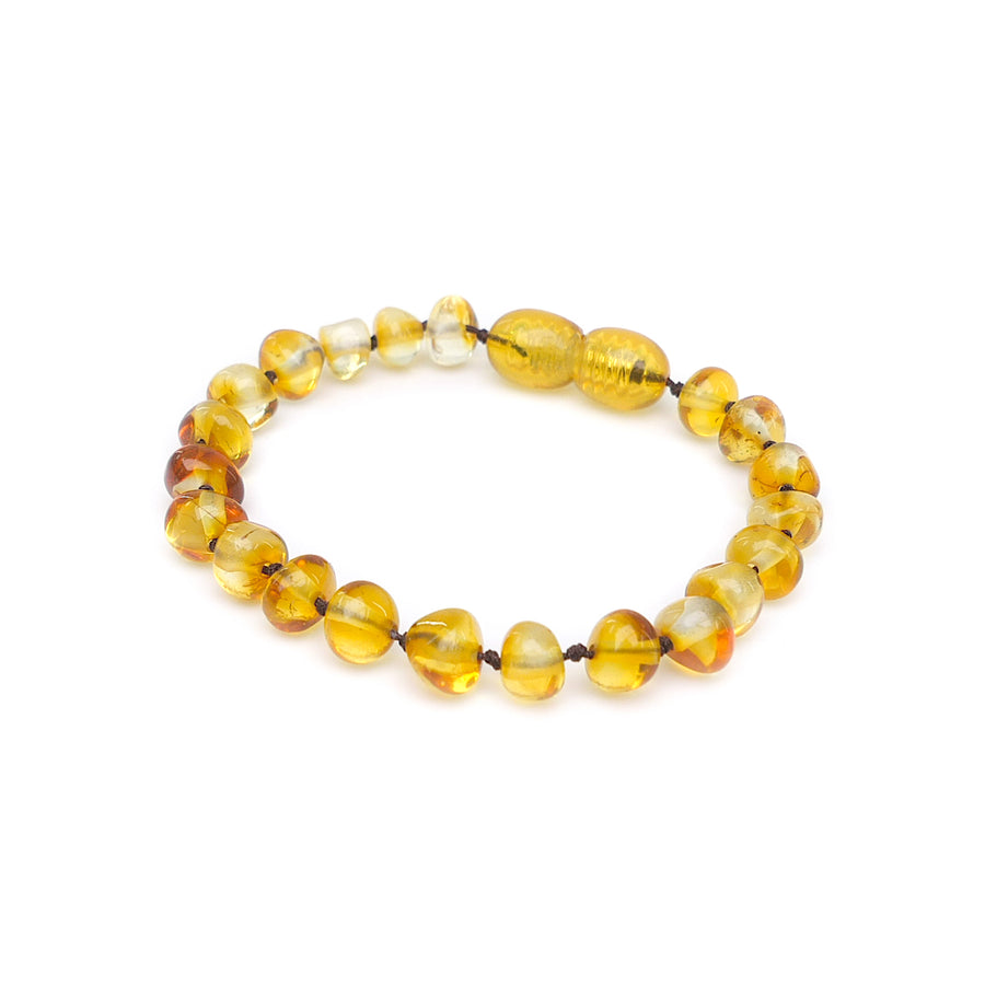 Adorable teething accessory: Baltic Amber bracelet for little ones.