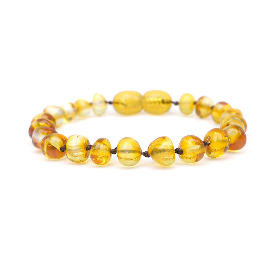 Soothing Baltic Amber teething bracelet for toddlers.