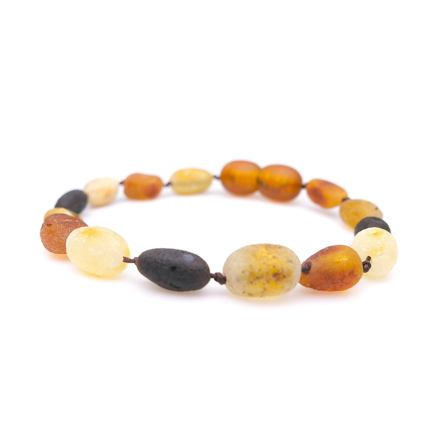 RAW MULTICOLOR BALTIC AMBER TEETHING BRACELET / ANKLET