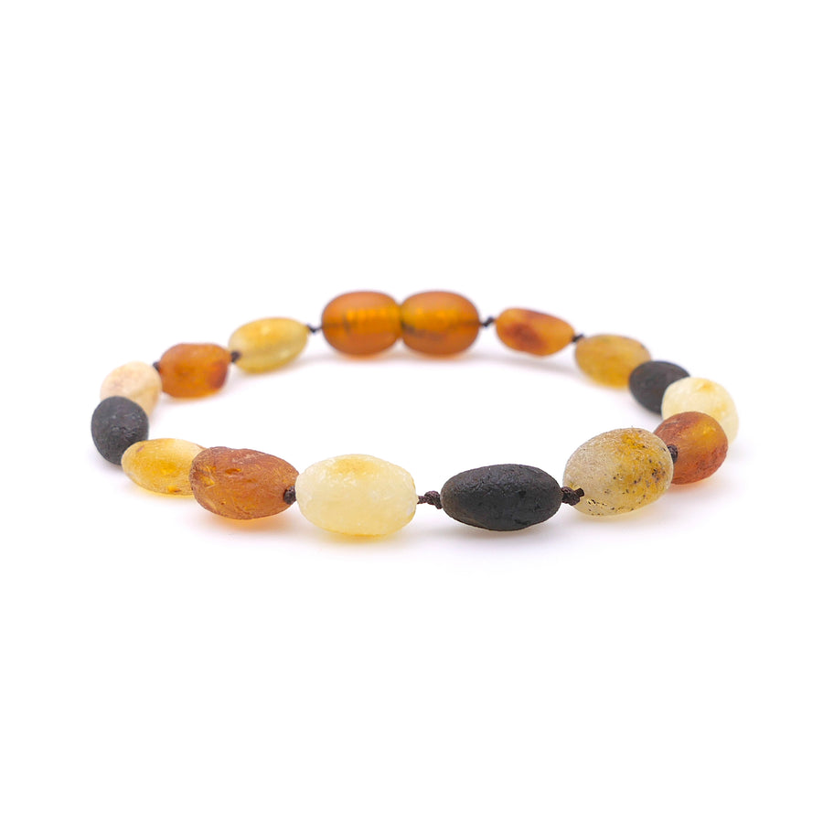 RAW MULTICOLOR BALTIC AMBER TEETHING BRACELET / ANKLET