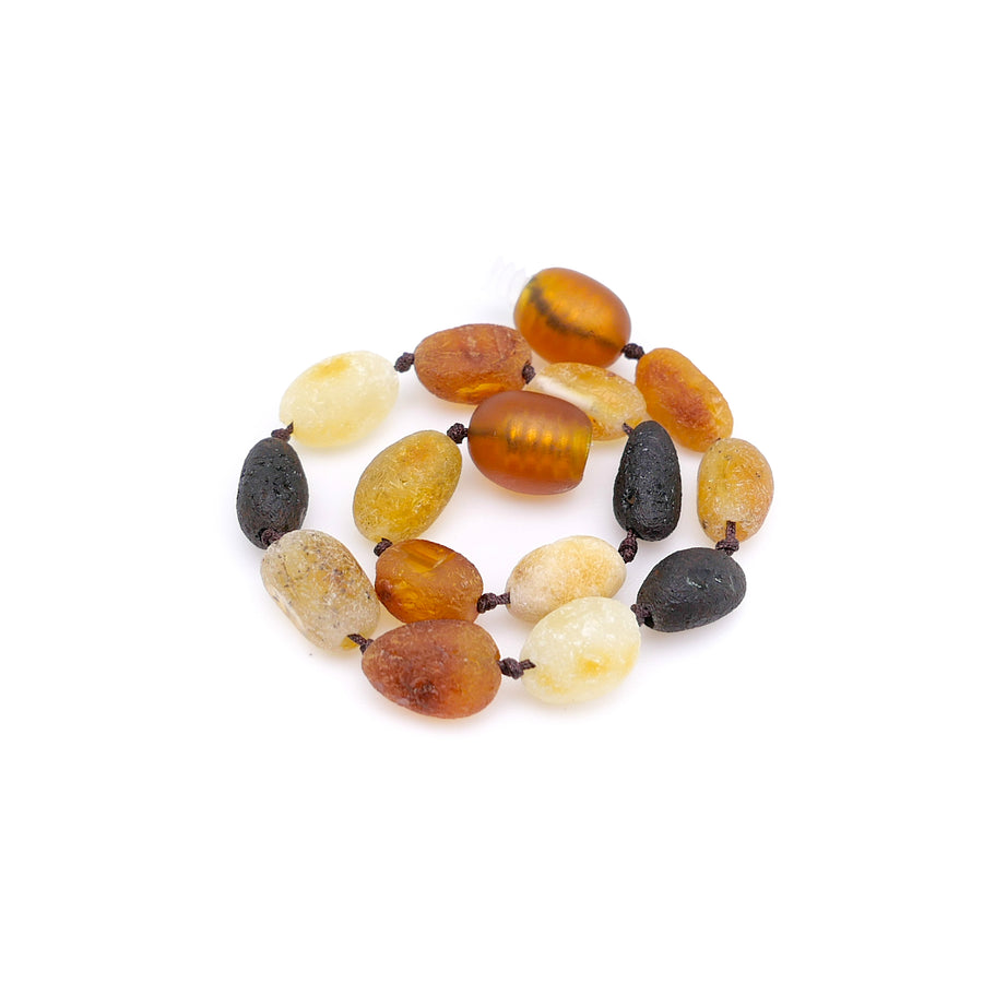 RAW MULTICOLOR BALTIC AMBER TEETHING BRACELET / ANKLET