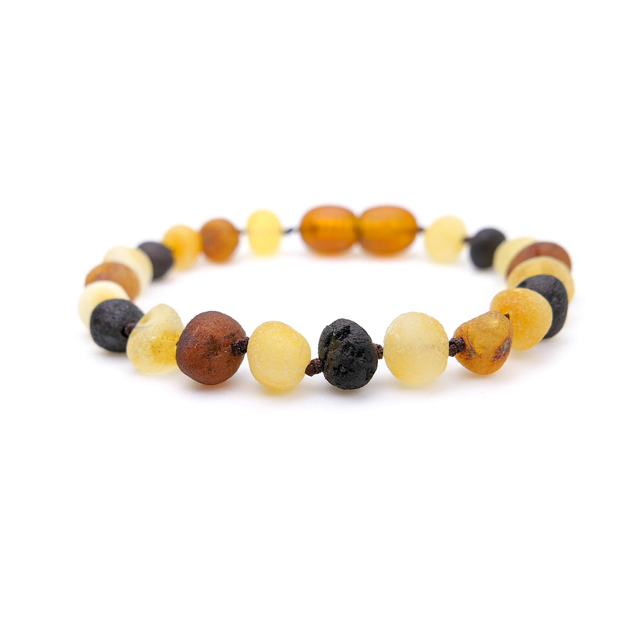 RAW MULTICOLOR BALTIC AMBER TEETHING BRACELET / ANKLET