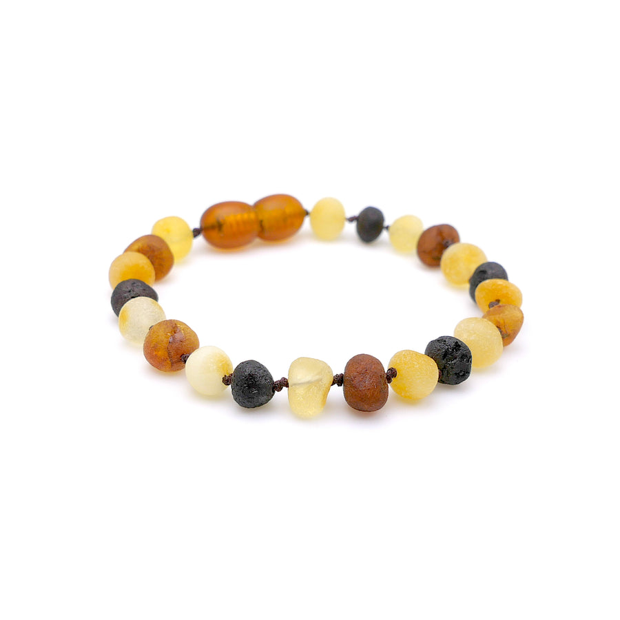 RAW MULTICOLOR BALTIC AMBER TEETHING BRACELET / ANKLET