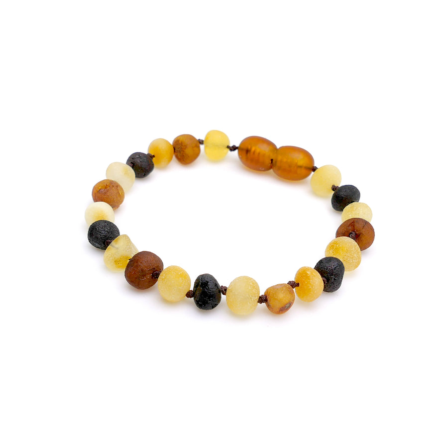 RAW MULTICOLOR BALTIC AMBER TEETHING BRACELET / ANKLET