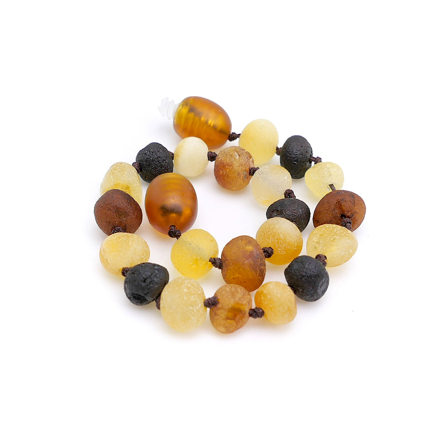 RAW MULTICOLOR BALTIC AMBER TEETHING BRACELET / ANKLET