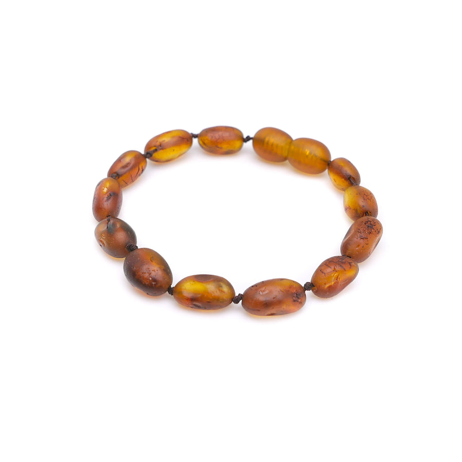 RAW COGNAC BALTIC AMBER TEETHING BRACELET / ANKLET