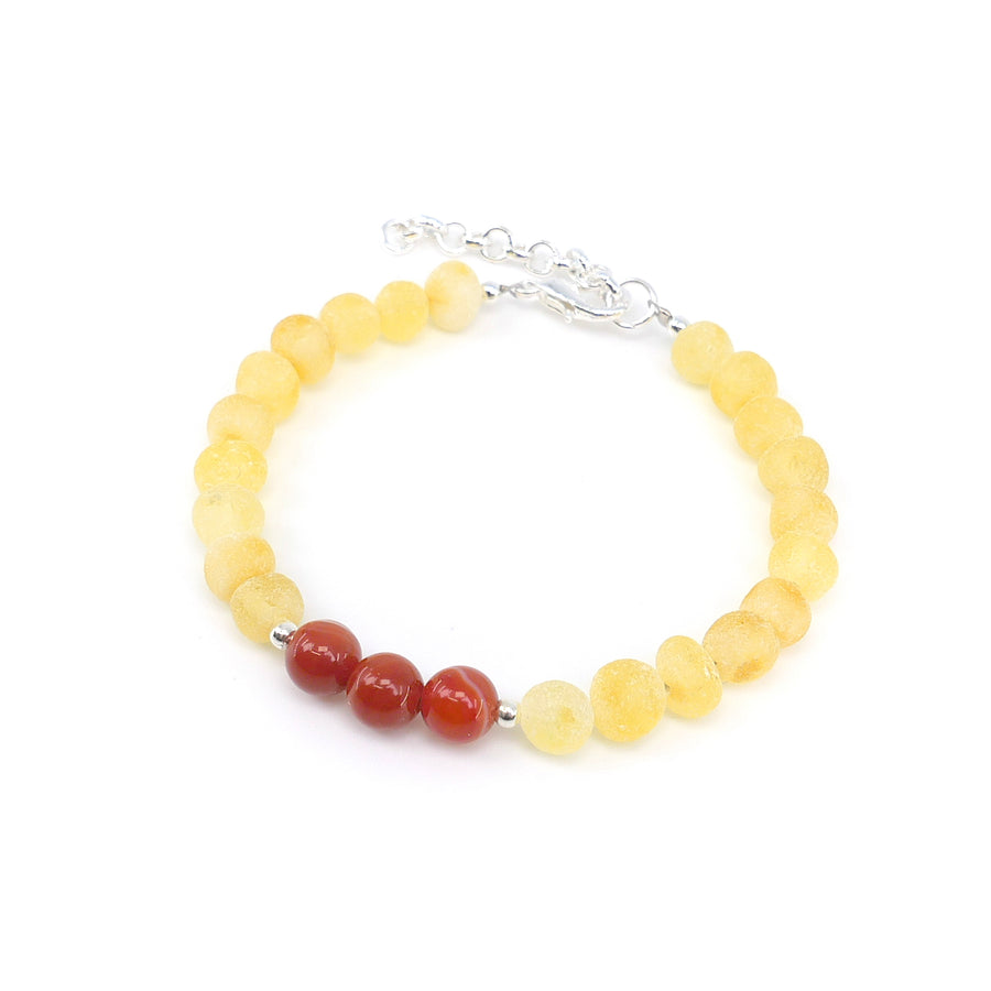 VIRGO – BALTIC AMBER BRACELET / ANKLET WITH CARNELIAN