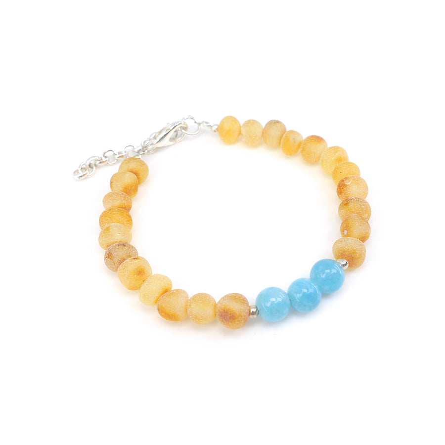 SCORPIO - BALTIC AMBER BRACELET WITH AQUAMARINE