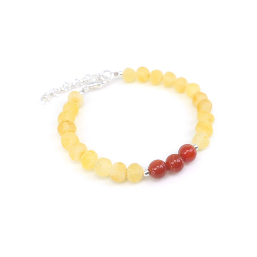 VIRGO – BALTIC AMBER BRACELET / ANKLET WITH CARNELIAN