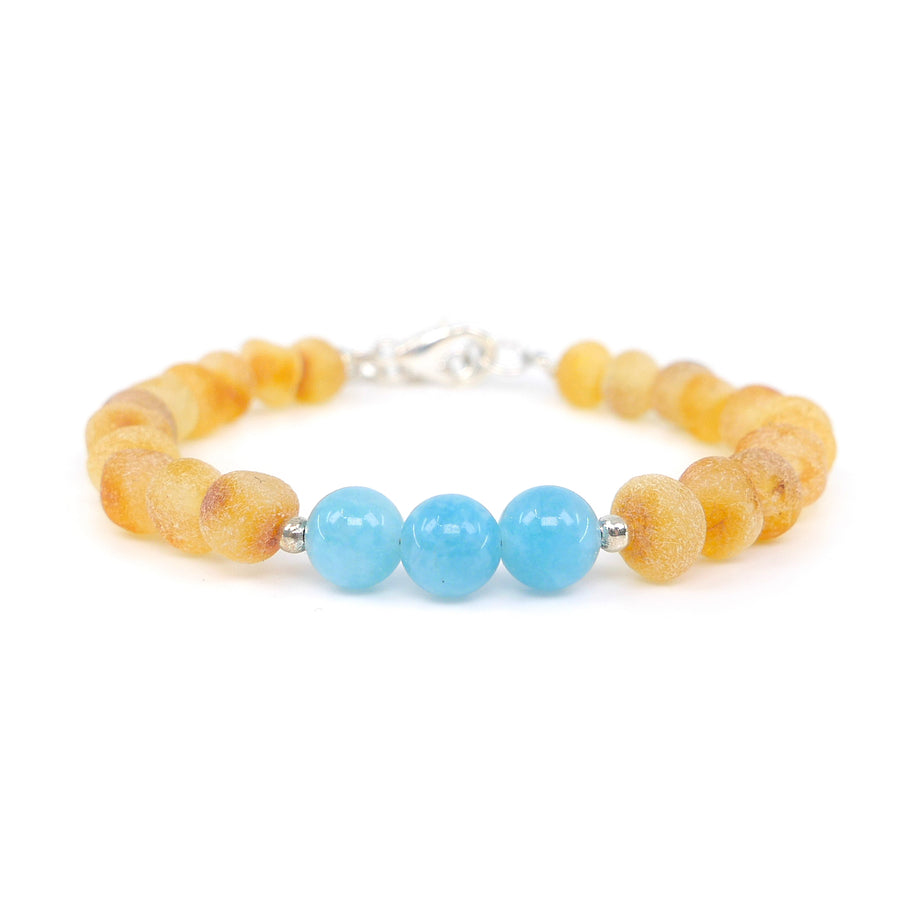 SCORPIO - BALTIC AMBER BRACELET WITH AQUAMARINE