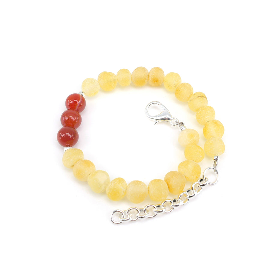 VIRGO – BALTIC AMBER BRACELET / ANKLET WITH CARNELIAN