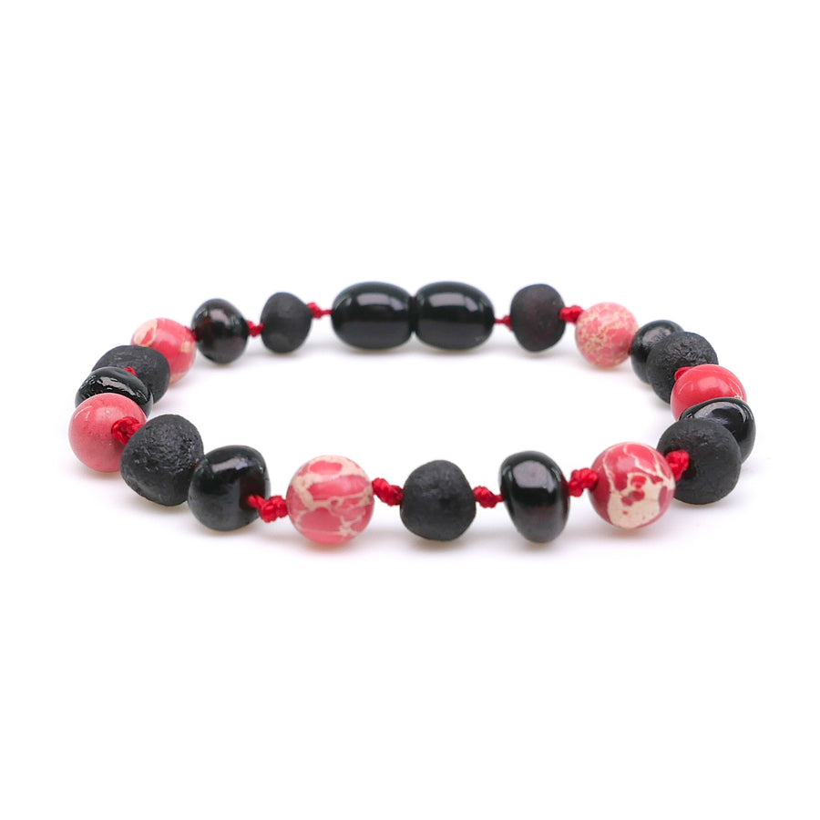 Calming Amber beads to ease teething discomfort in toddlers.